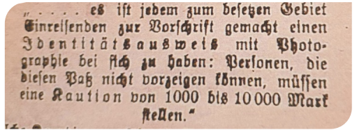 Vorschrift Identitätsnachweis