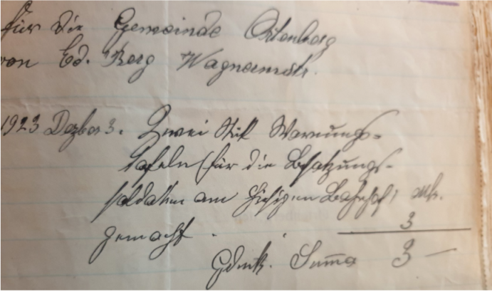 Wagnermeister Eduard Berg hat die Warntafeln für die Bahnhofskurve angefertigt.