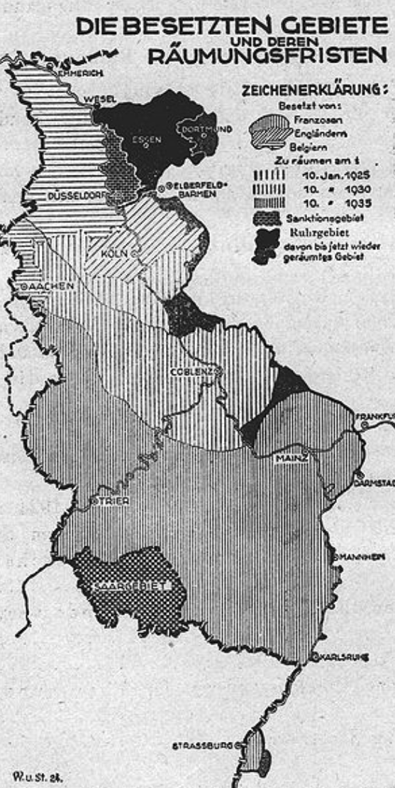 Zeitgenössische Zeichnung der besetzen Gebiete